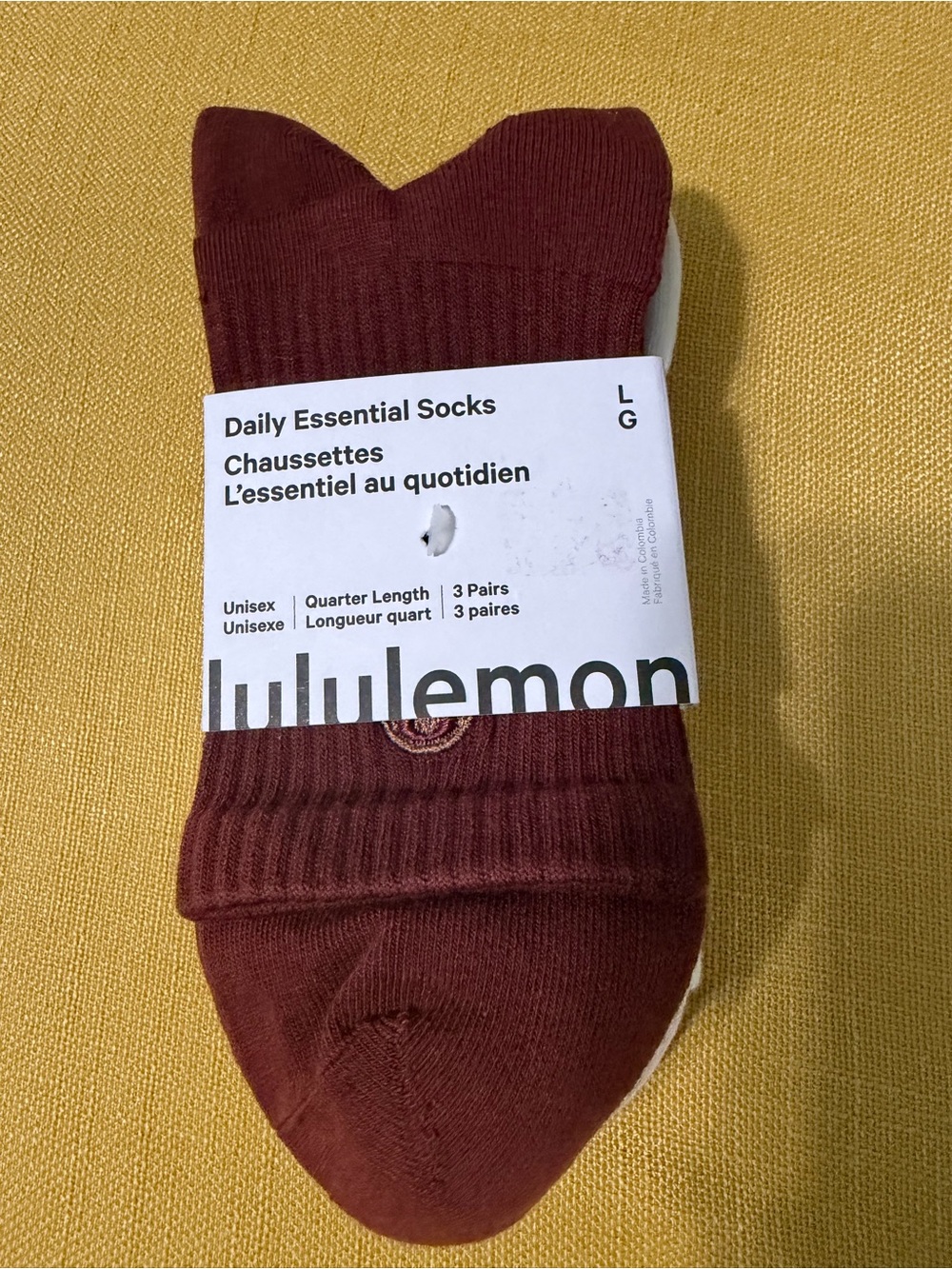 lululemon athletica unixex Quarter-Length Socks — Burgundy